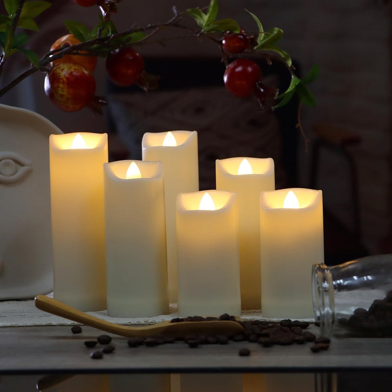 QIDEA 2”X4” Outdoor Waterproof Flameless Candles with Timer, Battery Operated Flickering Led Pillar Candles, Electric Plastic Fake Candles for Home Garden Wedding Halloween Xmas Decorations 4 Pack - Image 4